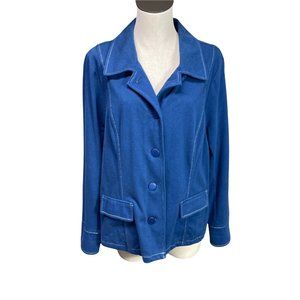 Bob Mackie Smart Denim Blue Blazer Sweater Blazer Jacket size XL